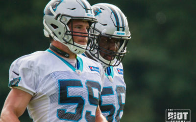 Luke Kuechly Wearing A Device To Help Prevent Concussions