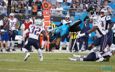 Cam Newton Utilizing His Weapons (And An Ice Pack)